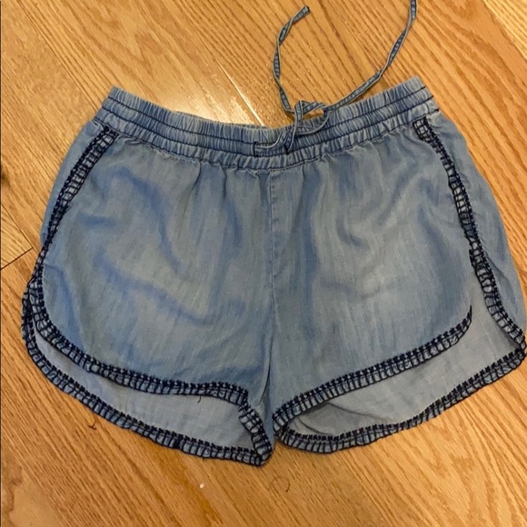 stone denim shorts